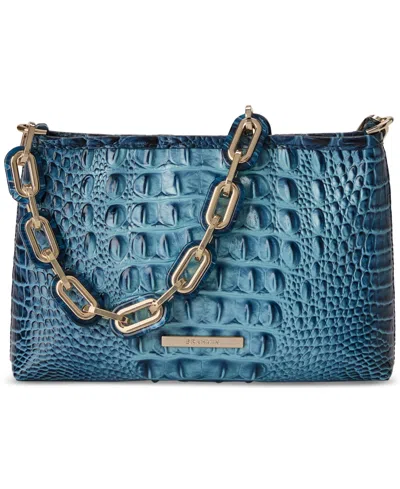 Brahmin Mod Small Leather Chain Shoulder Bag In Blue