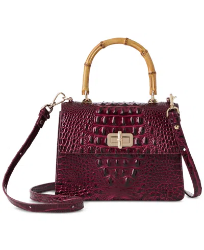 Brahmin Mod Small Leather Melbourne Satchel In Burgundy