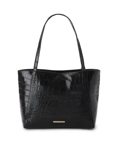 Brahmin Mona Alba Large Leather Tote Handbag In Black Alba