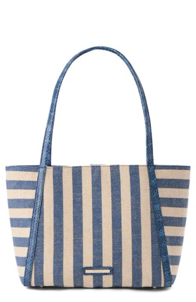 Brahmin Mona Croc Embossed Leather Tote In Blue