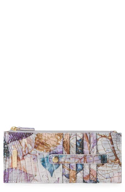 Brahmin Muse Melbourne Croc Embossed Leather Card Wallet In Frosted