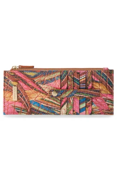 Brahmin Muse Melbourne Croc Embossed Leather Card Wallet In Multi