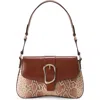 Brahmin Nerida Python Embossed & Smooth Leather Shoulder Bag In Brown Multi