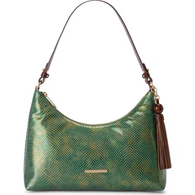 Brahmin Olivia Lizard Embossed Leather Shoulder Bag In Green