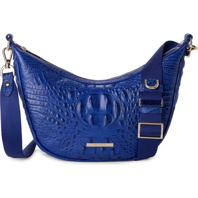 Brahmin Percy Croc Embossed Leather Shoulder Bag