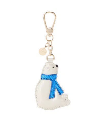 Brahmin Polar Bear Hangoff Leather Bag Charm In Silk Mist