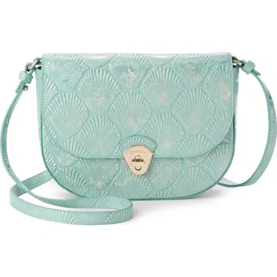 Brahmin Portia Embossed Leather Crossbody Bag In Blue