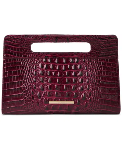 Brahmin Ravina Leather Melbourne Clutch In Burgundy
