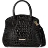 Brahmin Rosetta Melbourne Medium Leather Satchel In Black