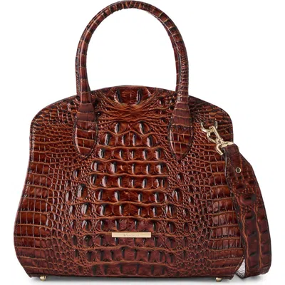 BRAHMIN BRAHMIN ROSETTA CROC EMBOSSED LEATHER SATCHEL