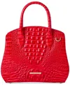 Brahmin Rosetta Melbourne Medium Leather Satchel In Red