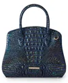 Brahmin Rosetta Melbourne Medium Leather Satchel Bag In Blue