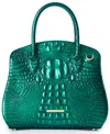Brahmin Rosetta Melbourne Medium Leather Satchel Bag In Green
