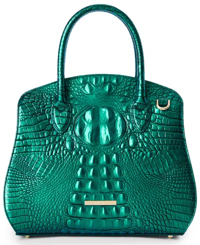 Brahmin Rosetta Melbourne Medium Leather Satchel Bag In Green