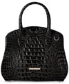 Brahmin Rosetta Melbourne Medium Leather Satchel In Black