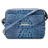 Brahmin Shea Croc Embossed Leather Crossbody Bag In Blue Serenade