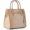 Brahmin Small Caroline Croc Embossed Leather Satchel
