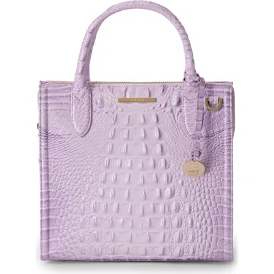 Brahmin Small Caroline Croc Embossed Leather Satchel In Gentle Lavender