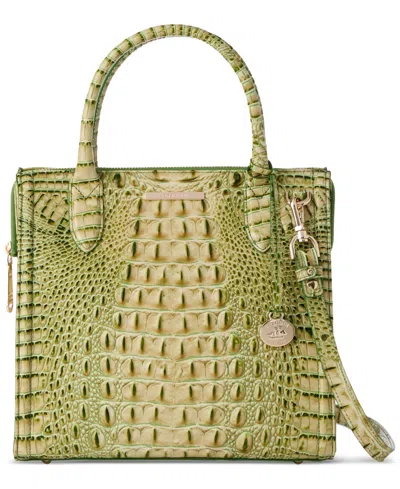 Brahmin Small Caroline Melbourne Embossed Leather Satchel In Green