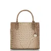 Brahmin Small Caroline Croc Embossed Leather Satchel In Sesame