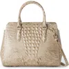 Brahmin Small Finley Croc Embossed Leather Satchel In Wind Chime