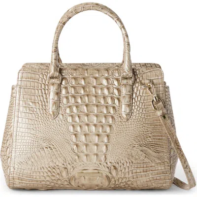 Brahmin Small Finley Croc Embossed Leather Satchel In Wind Chime