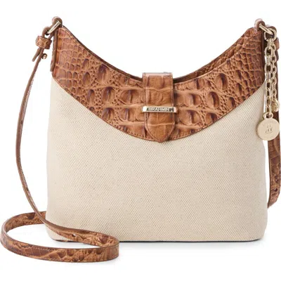 Brahmin Small Gwynne Canvas & Leather Crossbody Bag In Brown
