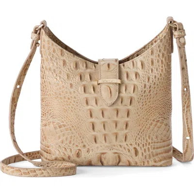 Brahmin Small Gwynne Croc Embossed Leather Crossbody Bag In Sand
