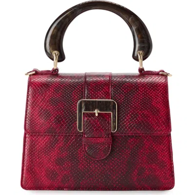Brahmin Small Hallie Leather Top Handle Bag In Red
