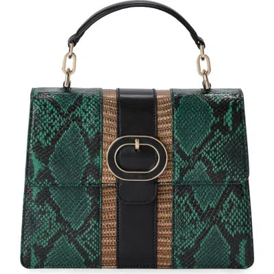 Brahmin Small Hallie Leather Top Handle Bag In Green