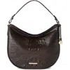 Brahmin Small Kathleen Croc Embossed Leather Shoulder Bag In Brown