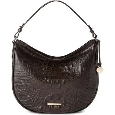 Brahmin Small Kathleen Croc Embossed Leather Shoulder Bag In Brown