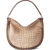 Brahmin Small Kathleen Croc Embossed Leather Shoulder Bag In Neutral