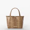 Brahmin Small Mona Croc Embossed Leather Top Handle Bag In Brown
