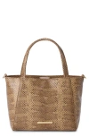 Brahmin Small Mona Croc Embossed Leather Top Handle Bag In Brown