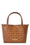 Brahmin Small Mona Croc Embossed Leather Top Handle Bag In Purple