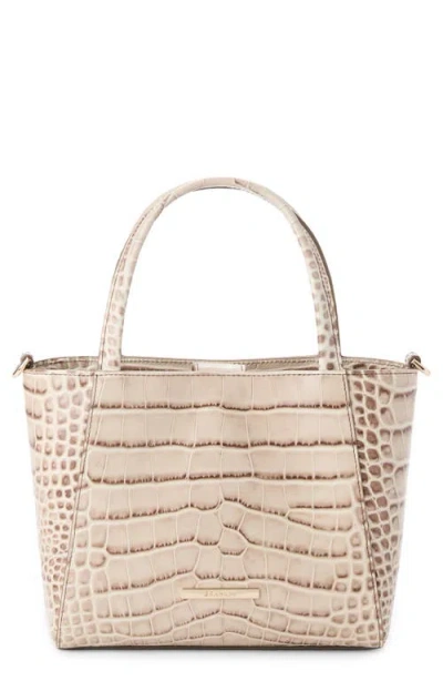 Brahmin Small Mona Croc Embossed Leather Tote In Neutral