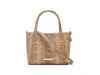Brahmin Small Mona Croc Embossed Leather Top Handle Bag In Sand