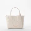 Brahmin Small Mona Croc Embossed Leather Top Handle Bag In White