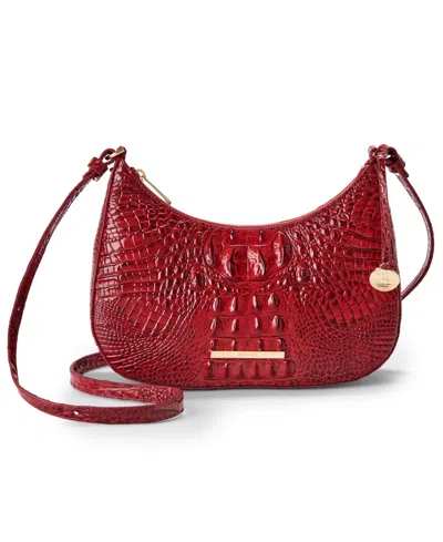 Brahmin Small Stephie Melbourne Small Leather Crossbody Bag In Volcanic Red