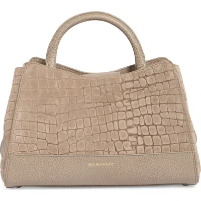 Brahmin Soleil Top Handle Bag In Warm Gray Bedrock