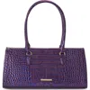 Brahmin Sophia Croc Embossed Leather Satchel In Purple