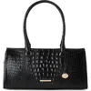 Brahmin Sophia Croc Embossed Leather Satchel In Black