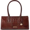 Brahmin Sophia Croc Embossed Leather Satchel In Brown