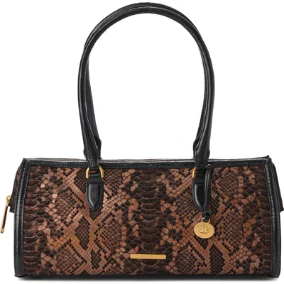 Brahmin Sophia Croc Embossed Leather Satchel In Brown
