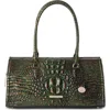 Brahmin Sophia Croc Embossed Leather Satchel In Red
