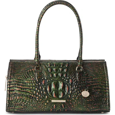 Brahmin Sophia Croc Embossed Leather Satchel In Red