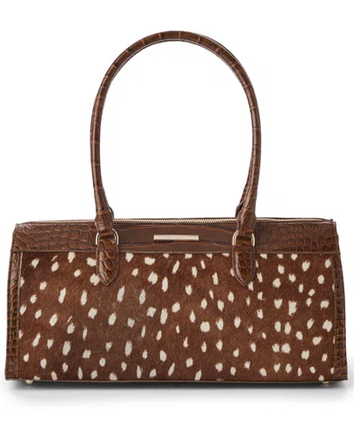 Brahmin Sophia Large Leather Satchel Handbag In Cinnamon