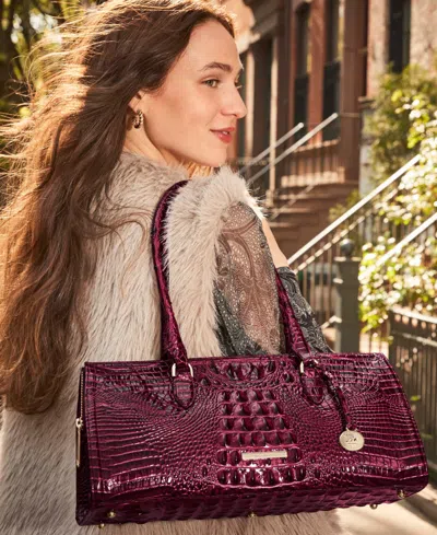 Brahmin Sophia Large Melbourne Satchel In Burgundy