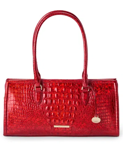 Brahmin Sophia Large Melbourne Satchel Bag In Red